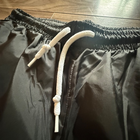 Vintage FILA Black Baggy 90s Hip‑Hop Track Pants | M | White Drawstring Joggers - Picture 3 of 5